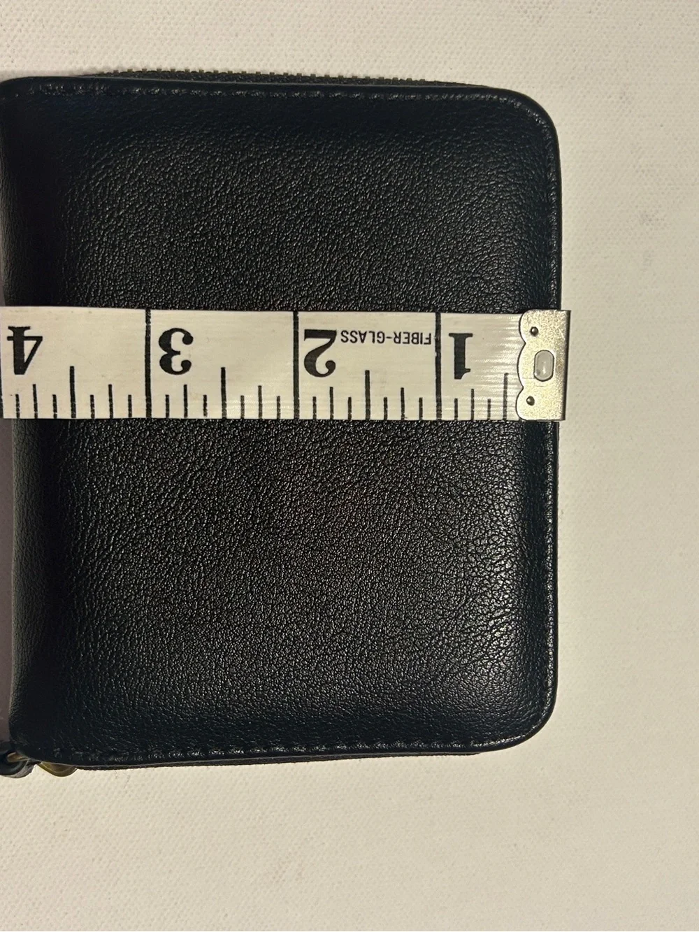 Frye & Co Black Zip Around Wallet Compact Faux Leather Card Organizer NWOT